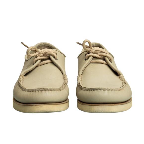 Mens Vintage Designer Sperry Captain\'s Casual Lace-Up Oxford Loafers -Cream -EUC main image 14